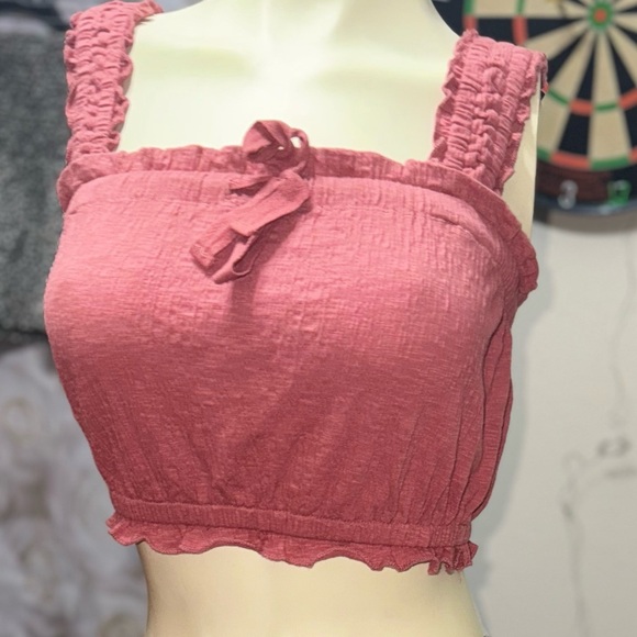 Billabong boho Square Neck Crop Top Coral  Size L Sleeveless - Picture 1 of 13